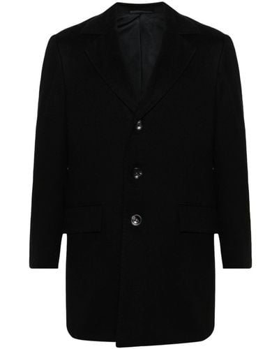 Kiton Notched-lapels Single-breasted Cashmere Coat - Black