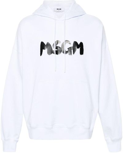 MSGM Hoodie Met Logoprint - Wit