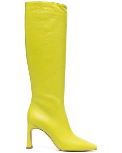 Liu Jo X Leonie Hanne Square-toe Leather Boots - Yellow