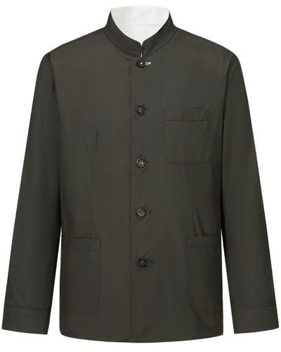 Shanghai Tang Stand Up-collar Reversible Jacket - Green
