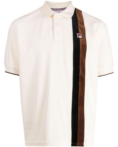 Fila Fluwelen Poloshirt Met Colourblocking - Wit