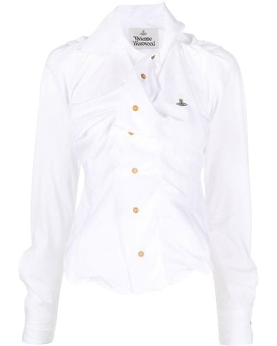 Vivienne Westwood Camisa con logo Orb - Blanco
