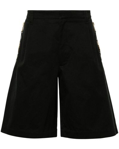 Moschino Logo-lettering Twill Shorts - Black