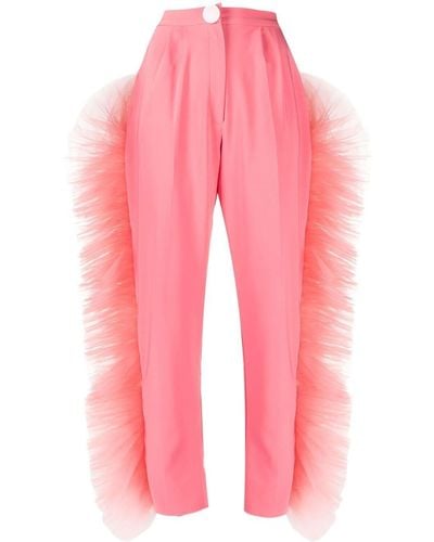 Loulou Ruffled-tulle Tailored Trousers - Pink