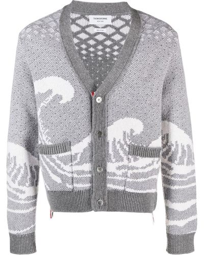 Thom Browne Vest Met Print - Grijs