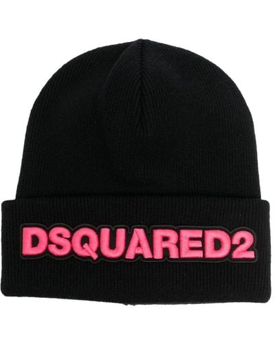 DSquared² Beanie mit Logo-Applikation - Schwarz