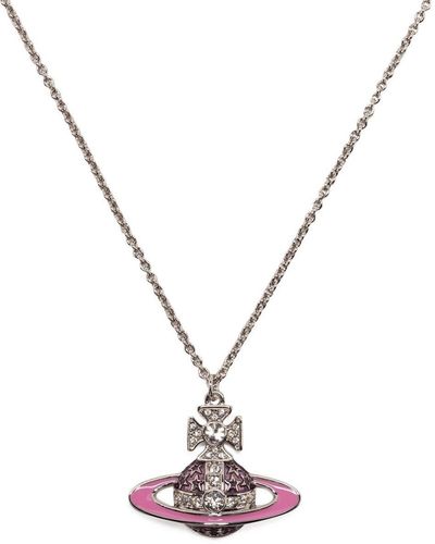 Vivienne Westwood Crystal-embellishment Orb-pendant Necklace - Metallic