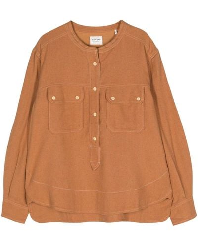 Isabel Marant Tecoyo Silk Shirt - Brown