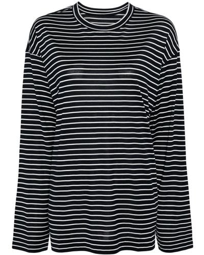 JNBY Stripe-print Long-sleeve T-shirt - Black