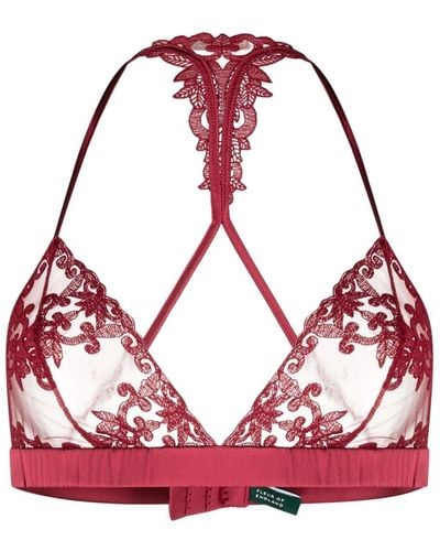 Fleur Of England Sujetador Gisele Boudoir con encaje floral - Rojo