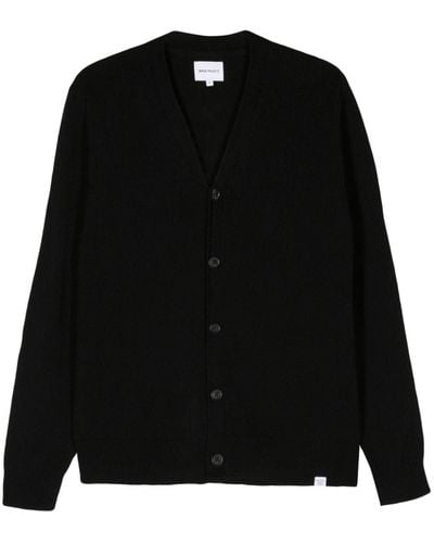 Norse Projects V-neck Wool Cardigan - Black