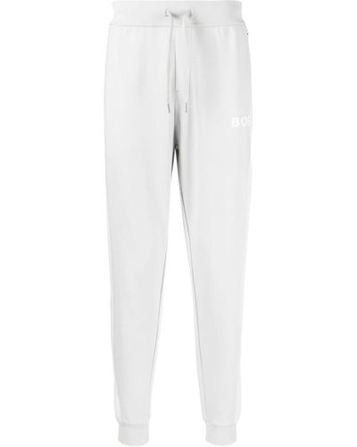 BOSS Logo-print Cotton Track Pants - White