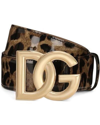 Dolce & Gabbana Kim Dolce&gabbana Dgロゴ レオパード ベルト - ブラック