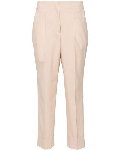 Peserico Chain-detail Tapered-leg Trousers - Natural