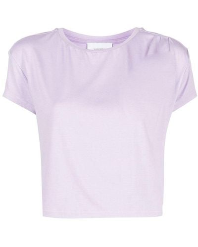 Marchesa Round Neck Cropped T-shirt - Purple