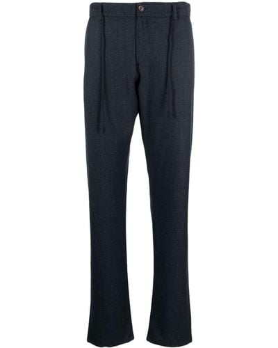 Canali Drawstring-waist Wool Pants - Blue
