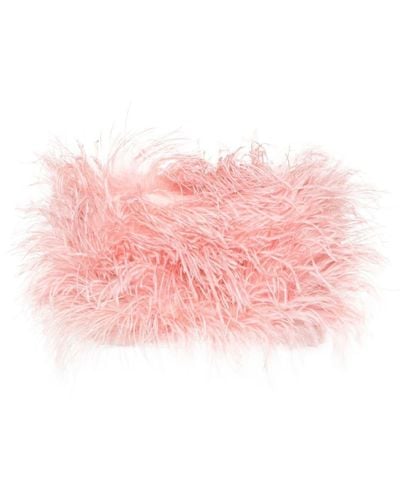 Liu Jo Ostrich-feather Cropped Top - Pink