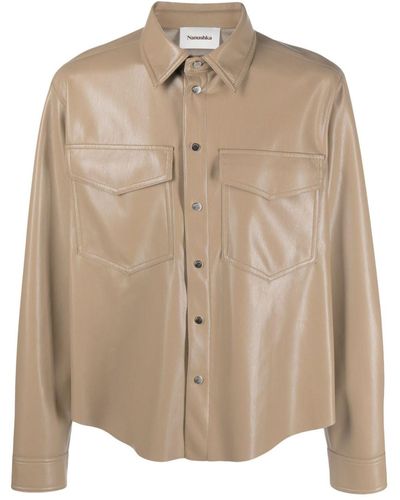 Nanushka Okobortm Alt-leather Shirt - Natural