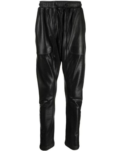 Julius Straight-leg Leather-look Trousers - Black