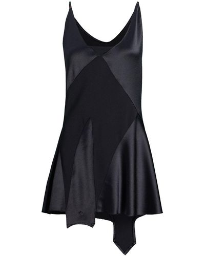 Maison Margiela Satijnen Mini-jurk Met Ruches - Zwart