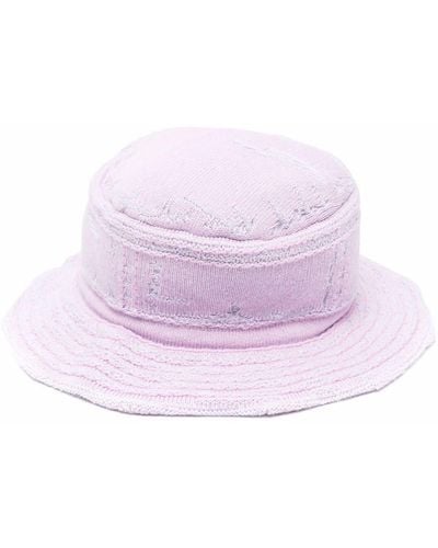Barrie Purl-knit Bucket Hat - Purple