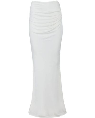 retroféte Vivienne Draped Maxi Skirt - White
