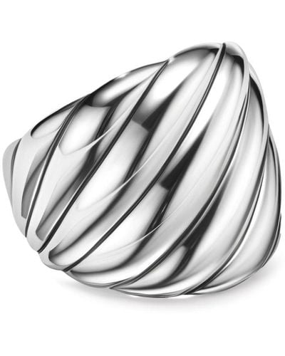 David Yurman Anello Sculpted Cable in argento sterling - Bianco