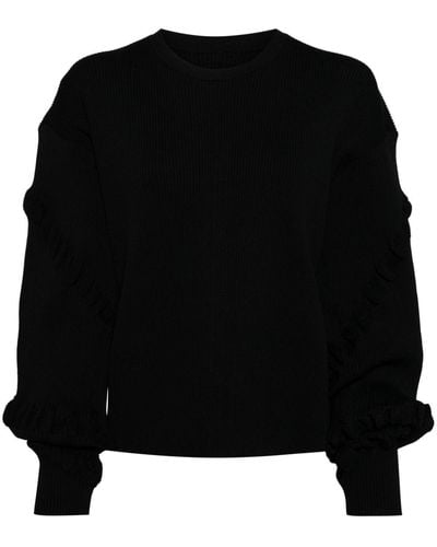 JNBY Oversized Ribbed-knit Sweater - Black