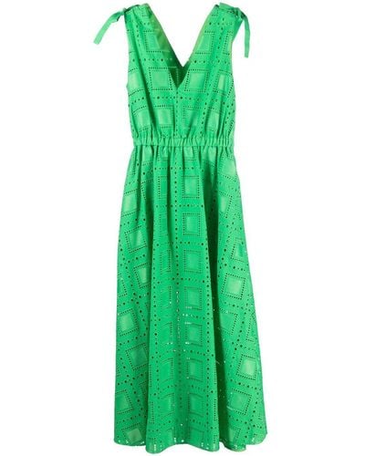 MSGM Sangallo Midi Dress - Green