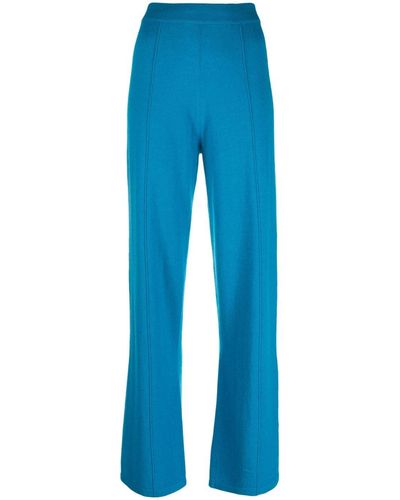 Chinti & Parker Wide-leg Knitted Trousers - Blue