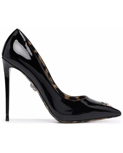 Philipp Plein Iconic Plein Decollete Patent-leather Court Shoes - Black
