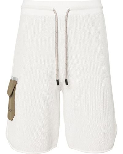 Sease Contrasting-pocket 3d-knit Track Shorts - White