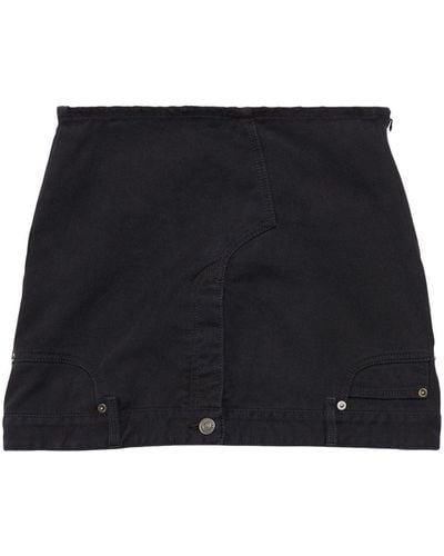 Balenciaga Upside-down Denim Miniskirt - Black
