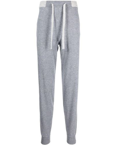 N.Peal Cashmere Drawstring Organic Cashmere Track Pant - Gray