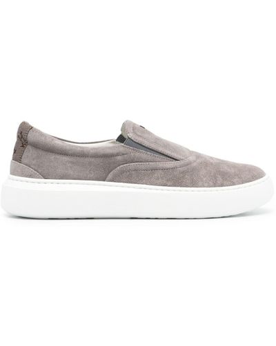 Herno Logo-plaque Suede Sneakers - White