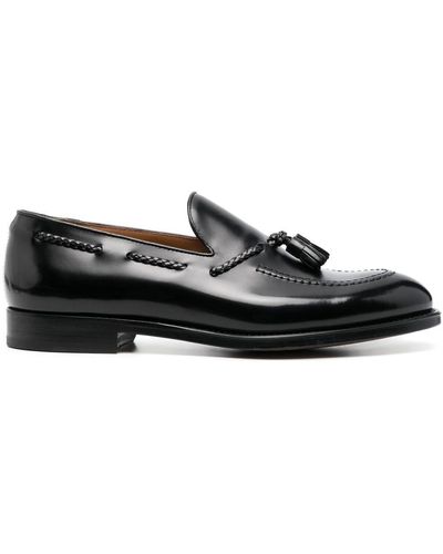 Doucal's Almond-toe Leather Loafers - Black