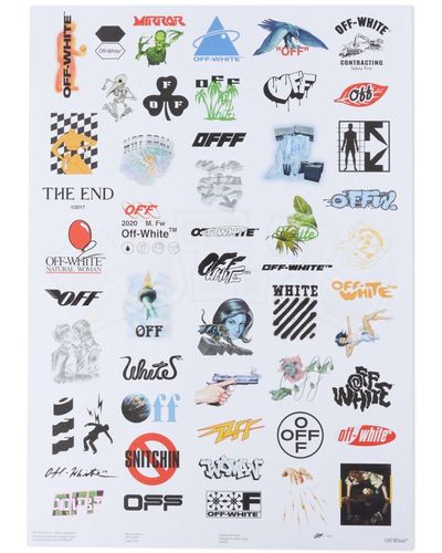 Off-White c/o Virgil Abloh Poster Logic à logo imprimé - Bleu