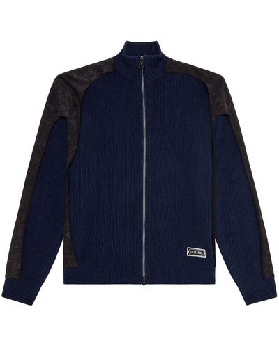 DIESEL Cardigan K-Leuca à fermeture zippée - Bleu