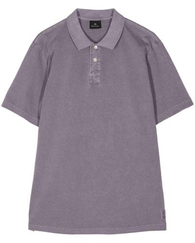 PS by Paul Smith Acid-wash Organic-cotton Polo Shirt - Purple