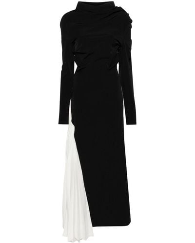 A.W.A.K.E. MODE Asymmetric Crepe Maxi Dress - Black