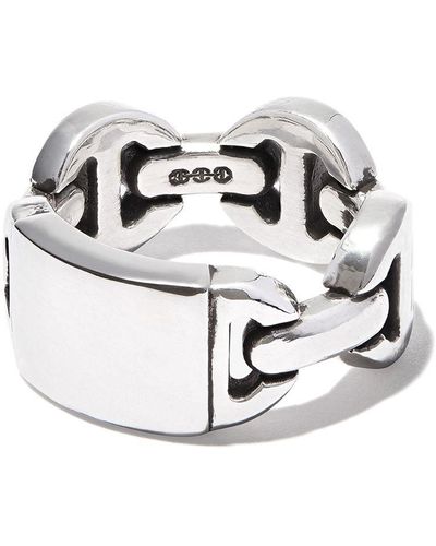 Hoorsenbuhs Bague en argent à détail de chaîne - Métallisé