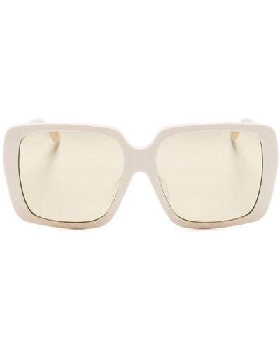 Gucci Sonnenbrille mit eckigem Gestell - Natur
