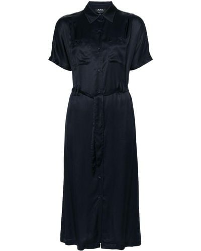 A.P.C. Hemdkleid aus Twill - Blau