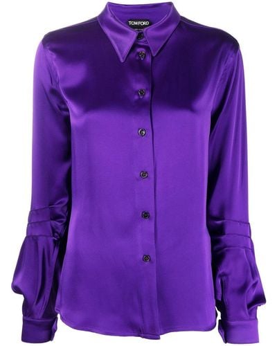 Tom Ford Chemise boutonnée à manches longues - Violet