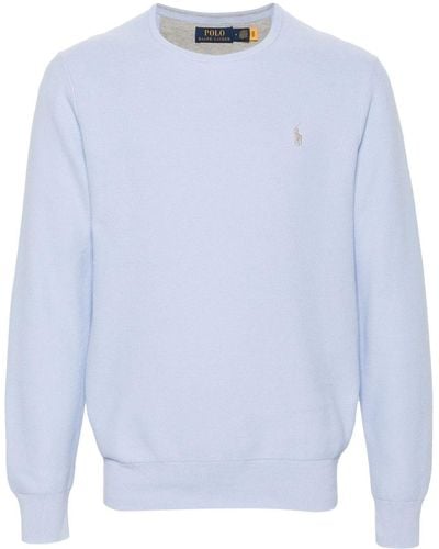 Polo Ralph Lauren Polo Pony-embroidered Cotton Jumper - Blue