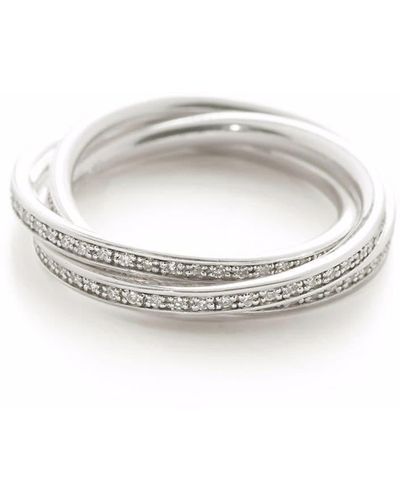 Monica Vinader Sterling Silver Diamond Wedding Ring - Metallic