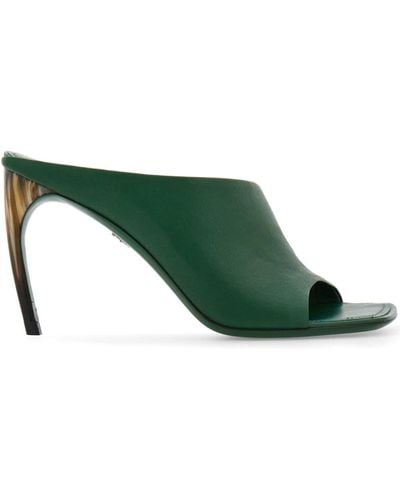 Ferragamo Slide Nimphe Curved Heel Shoes - Green