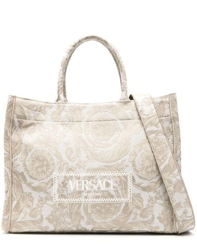 Versace Grand sac cabas Athena en jacquard - Neutre