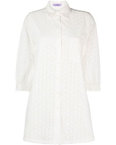 Mc2 Saint Barth Helena Broderie Anglaise Shirt - White