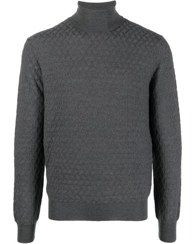 Canali Roll-neck Knit Sweater - Gray